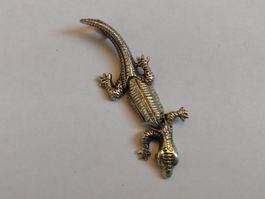 Silber Gekko Eidechse Anhänger, 925 Sterling Fein Silber