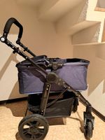 Hundebuggy 2 in 1 (Hundewagen / Transporttasche) blau