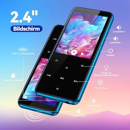 Lettore multimediale portatile: 64GB MP3 Player Bluetooth 5.3 2 4 TFT Farbbildschirm HiFi – Nuovo e nell'imballaggio originale da Hundwil venduto da pak_7zvn 4