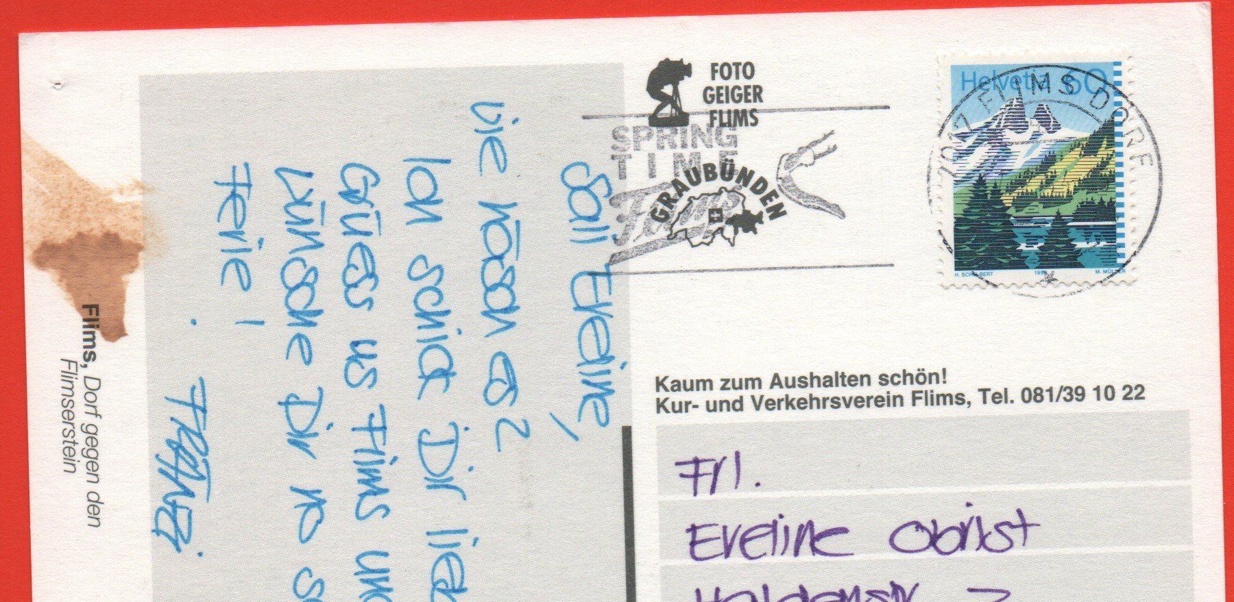 Cartes postales: FLIMS Dorf gegen den Flimserstein – D'occasion à Jona par philajona 1