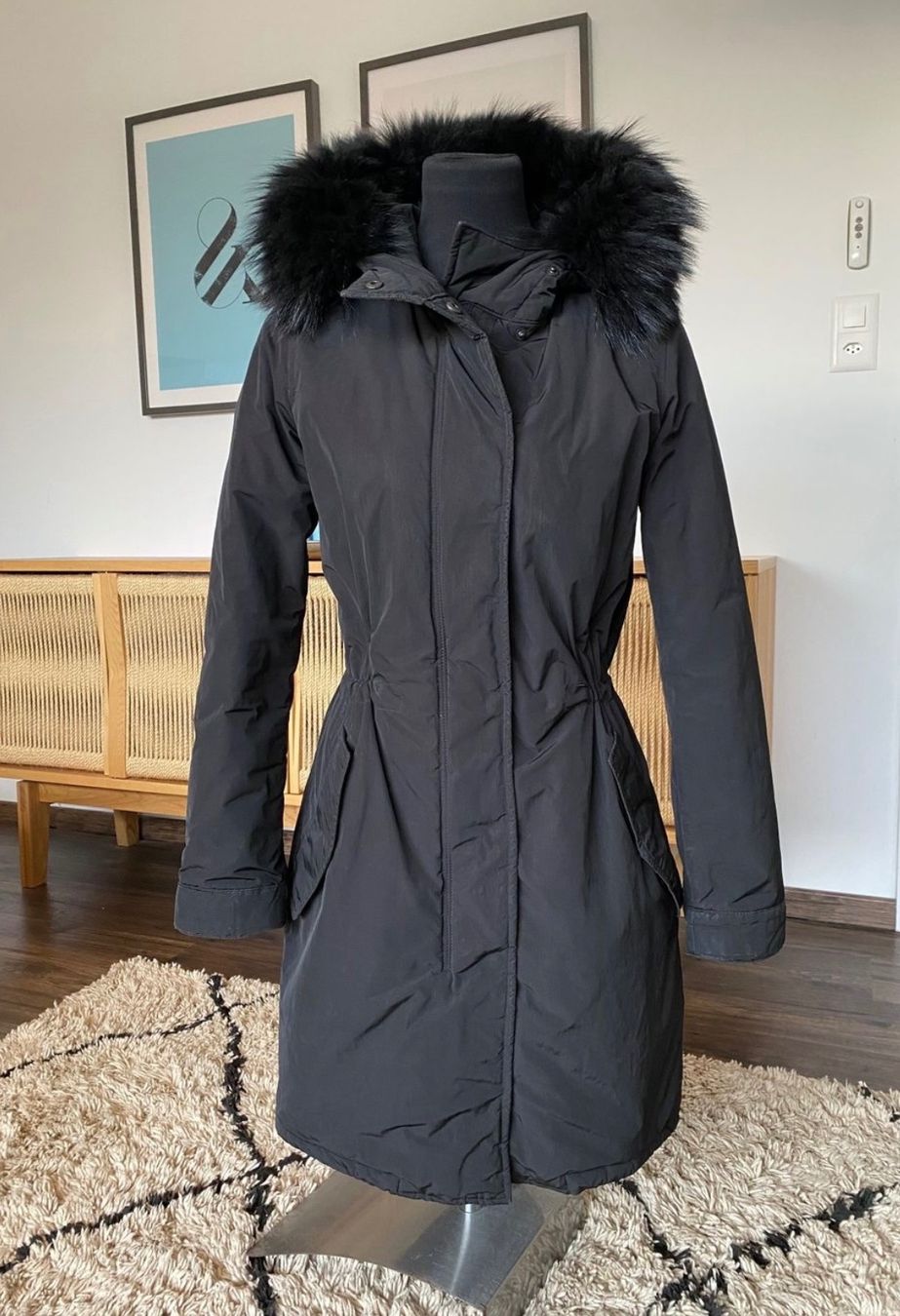 Woolrich Cappotti: Original Woolrich Übergangsmantel Black – Usato da Buchs ZH venduto da crazyhandbaggirl123