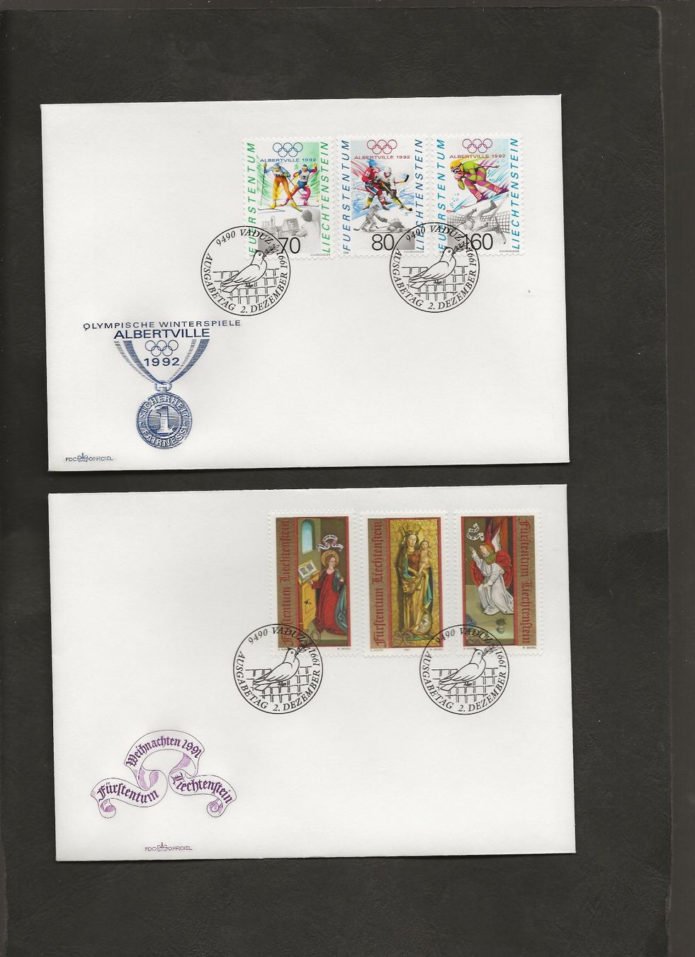 Alle Briefmarken: 32 FDC Liechtenstein 1989 bis 1993 – Gebraucht aus Au ZH von xelagreb01 5