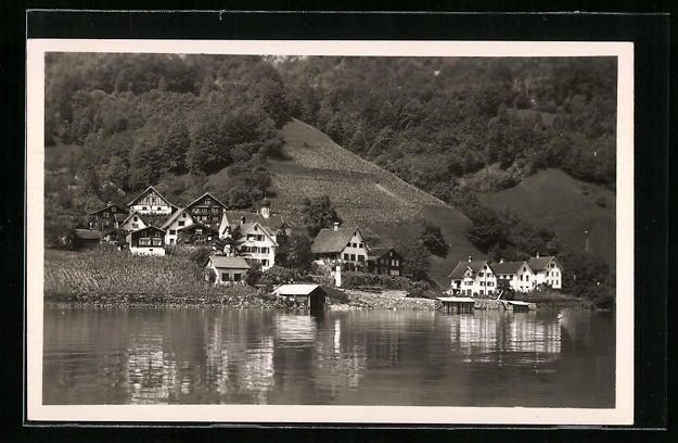 Cartoline postali: AK Quinten, Häuser am Walensee – Usato da Berlin venduto da bartko-reher