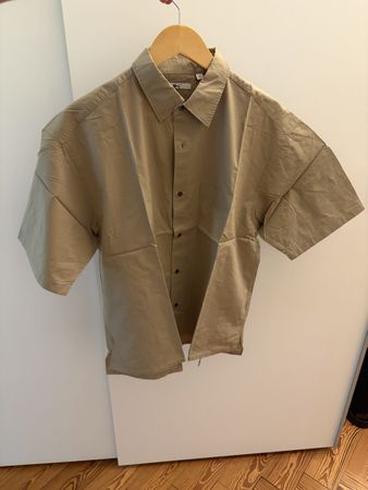 Uniqlo U Kurzarmhemd Beige Gr. L Baumwolle