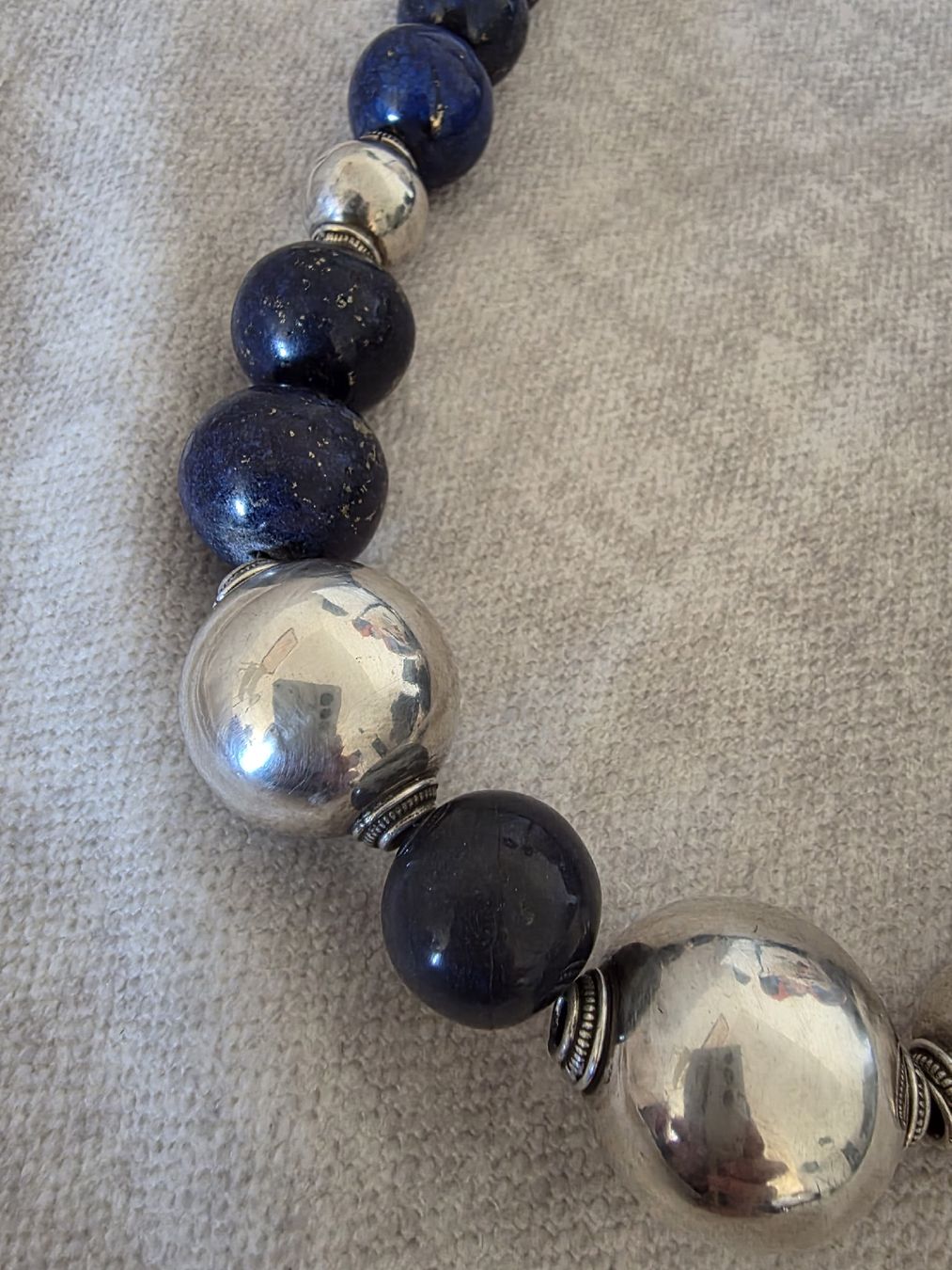Catenine: Statement Lapis Lazuli & Sterling Silver Beaded Necklace – Usato da Zollikofen venduto da Tamyru77 3