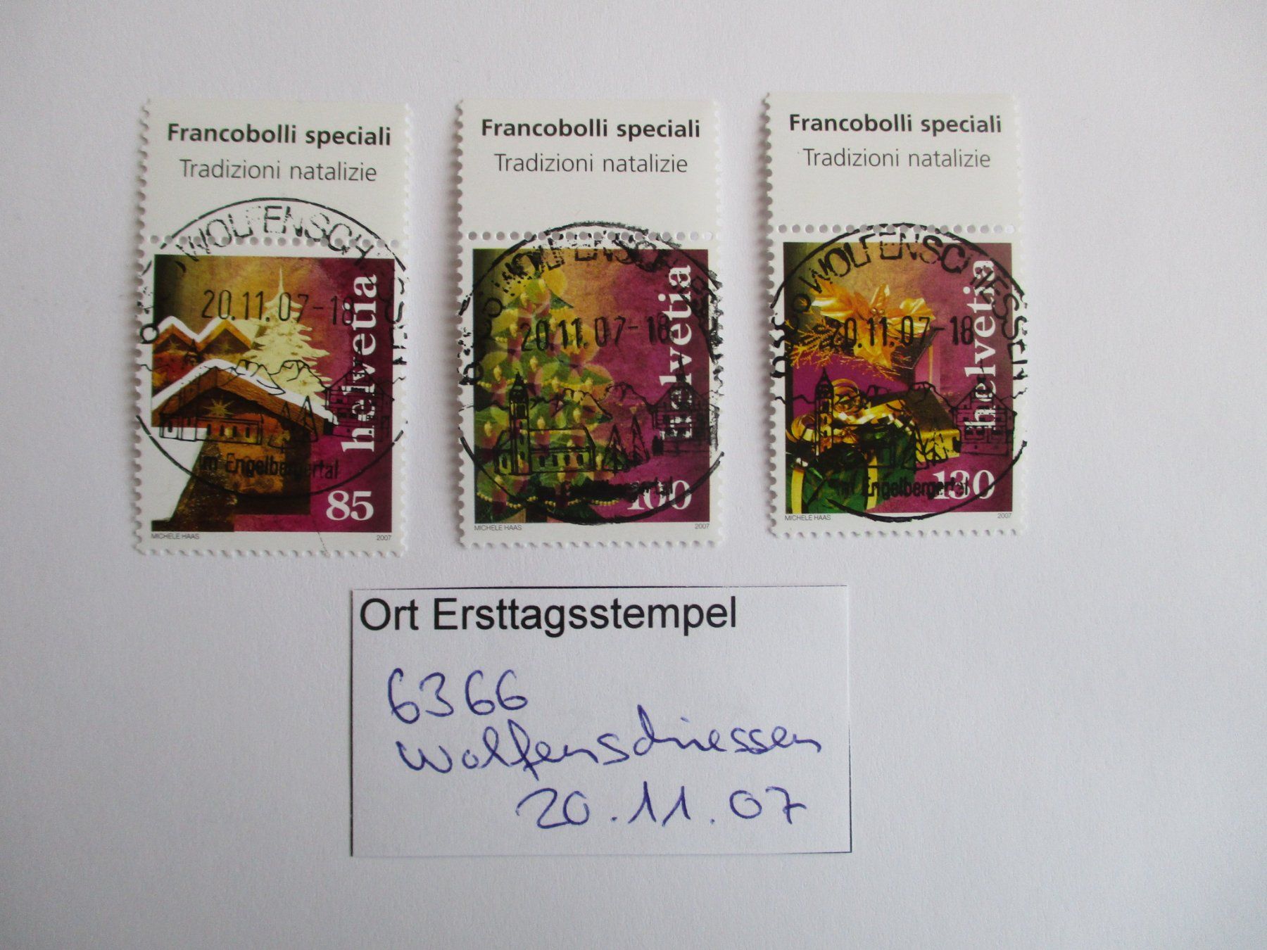 Alle Briefmarken: Voll Ort Ersttagsstempel 6366 Wolfenschiessen – Gebraucht aus Langnau b. Reiden von Aktuell88