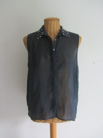 SPARKLE & FADE - Chiffon Blusentop blaugrau