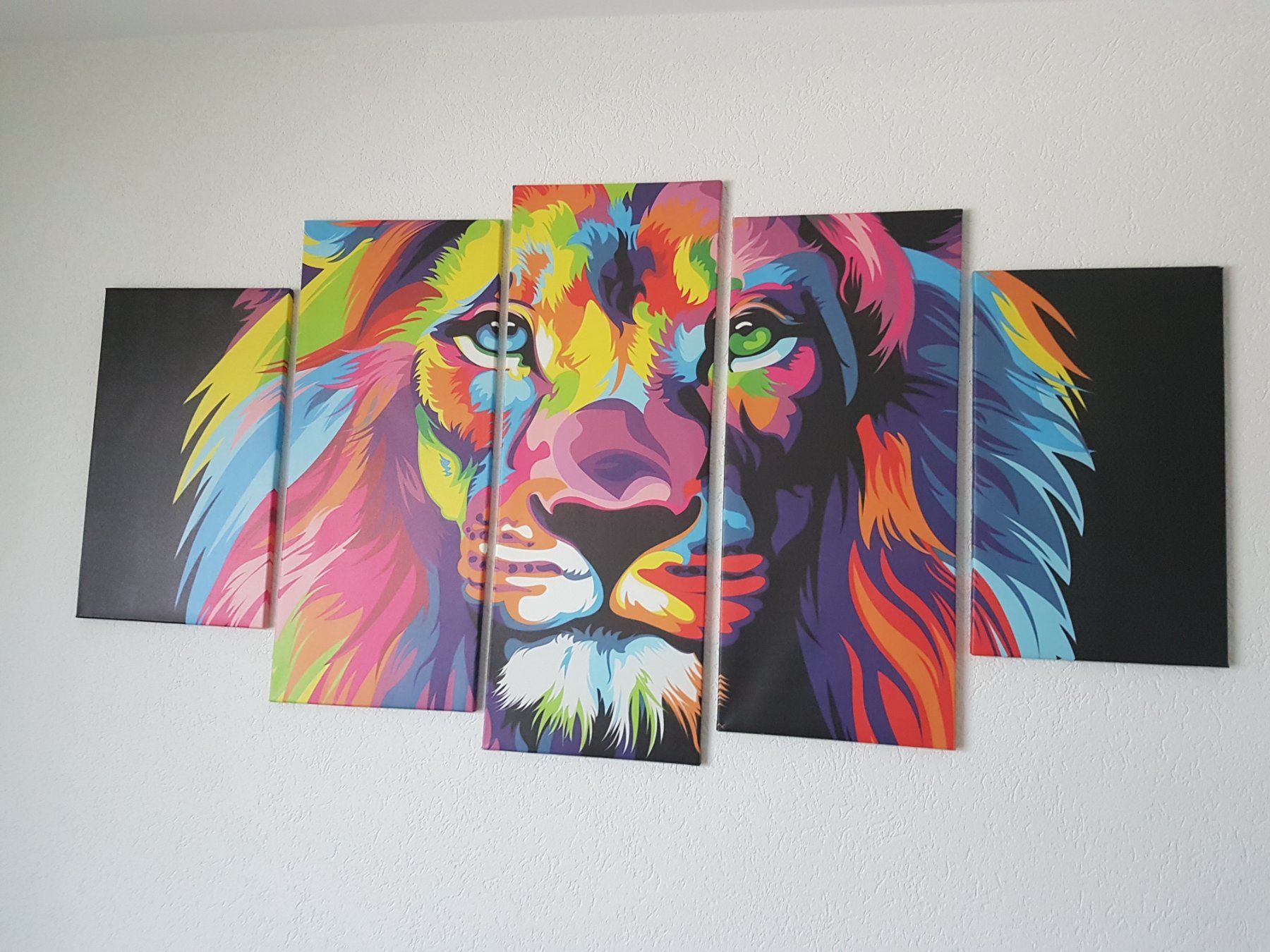 Tele & Cornici: Toile imprimée lion en 5 parties – Usato da Villiers venduto da san_jn5w
