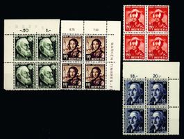 1942, Pro Juventute, Viererblöcke, SBK 28.– **