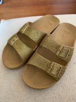 Cacatoe Gummi Sandalen Goldig glitzrig 37