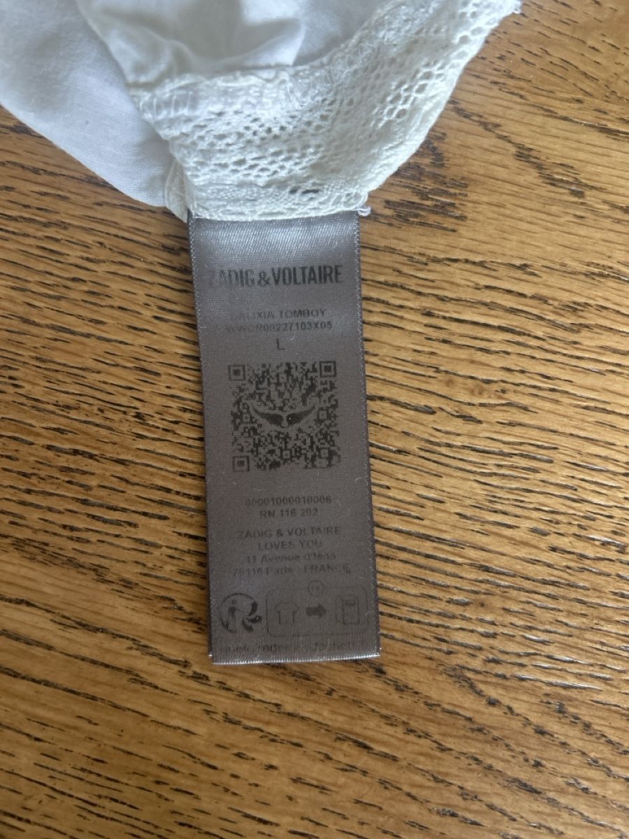 Zadig & Voltaire Top: ZADIG & VOLTAIRE Top blanc dentelle L  – Usato da St-Aubin-Sauges venduto da vildfr 2