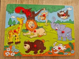 Holzpuzzle Tiere/ Holzspielzeug/ Steckpuzzle/ Kind/ Baby