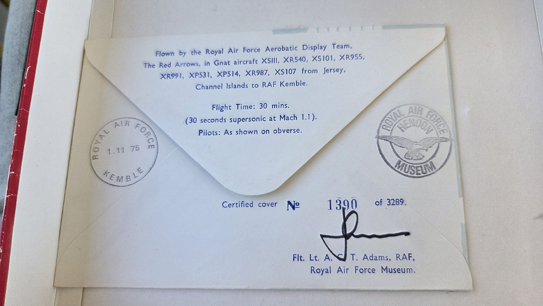 Alle Briefmarken: 1975  Super Sonic Flight Jersey – Gebraucht aus Arni AG von Moth68 1