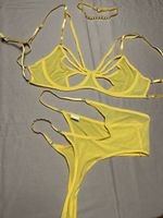 Glamour Set Lingerie Sexy Giallo Nuovo-M/L-per regalo 👍