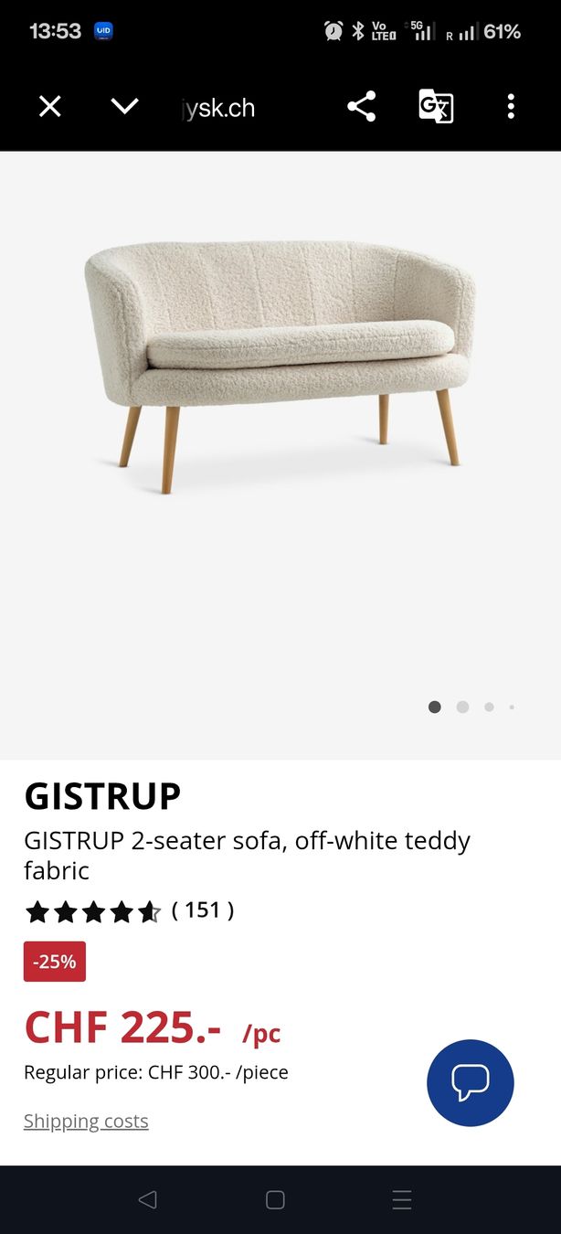Divani: Gistrup 2 sitze sofa set – Usato da Bäretswil venduto da srobots 1