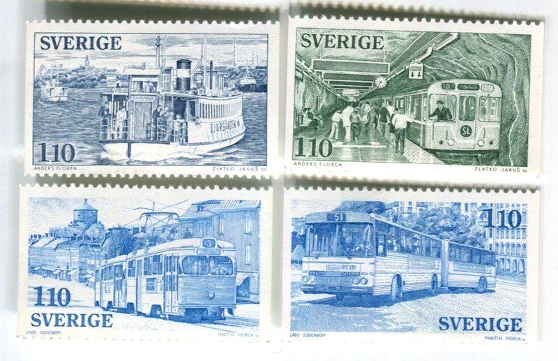 Tous les timbres: Briefmarken "Autobus, Tram". Schweden – Neuf avec emballage d'origine à Basel par Butsch5