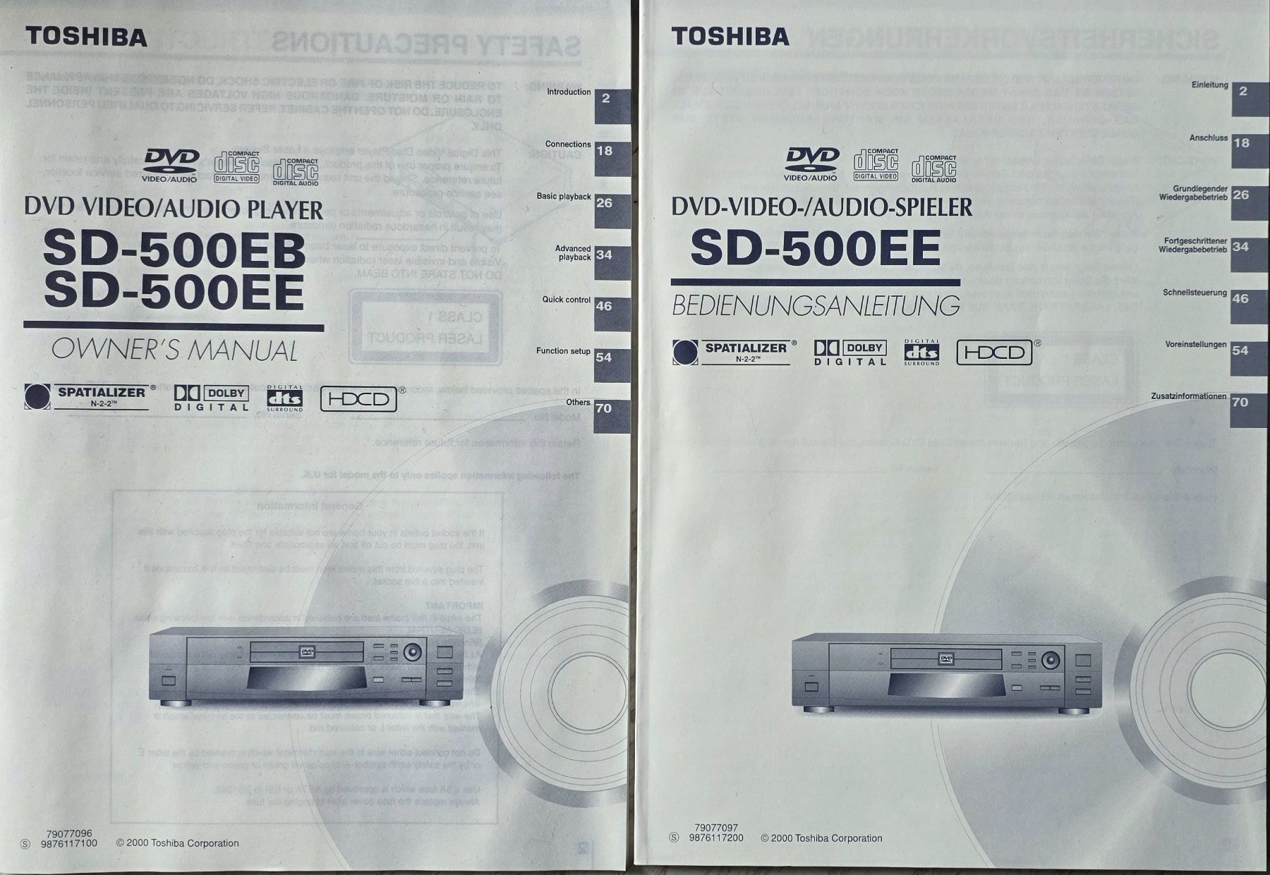 Toshiba Lettore multimediale & Streamer: Toshiba CD/DVD-Player SD-500EE - 2-Disc-Tray – Nuovo (secondo la descrizione) da St. Gallen venduto da ume_j65p 3