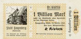 Langenberg 1 Billion Mark 16.11.1923 VZ++-UNZ