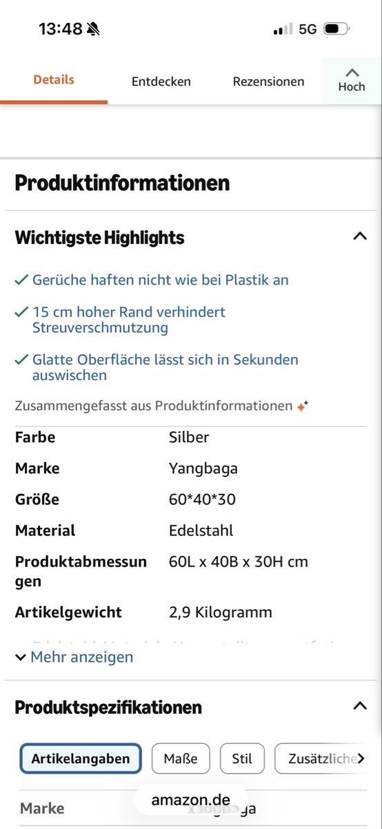 WC: Neues Katzenklo aus alu  – Neuf avec emballage d'origine à Zürich par rachel040 1