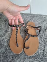 Damenschuhe Sandalen schwarz mit Steinen Grösse 39