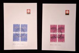 2 feuillets bloc timbres HELVETIA "Europa CEPT" 1972