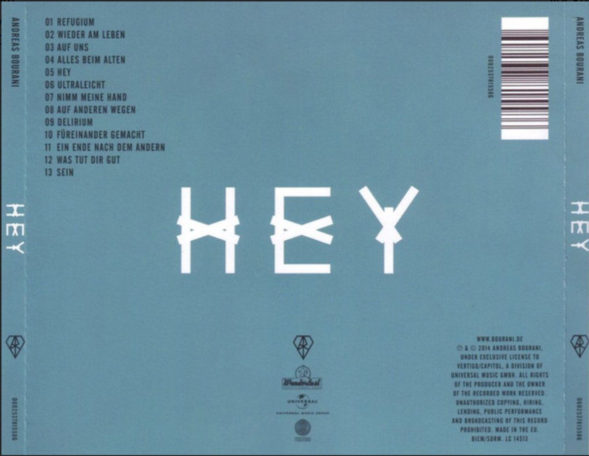 CDs: Andreas Bourani - Hey (neuwertig) – Gebraucht aus Brunnen von Barfly5 1