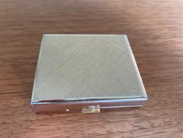Vintage Pillendose quadratisch – Gold-Silber-Optik, 3-fach s