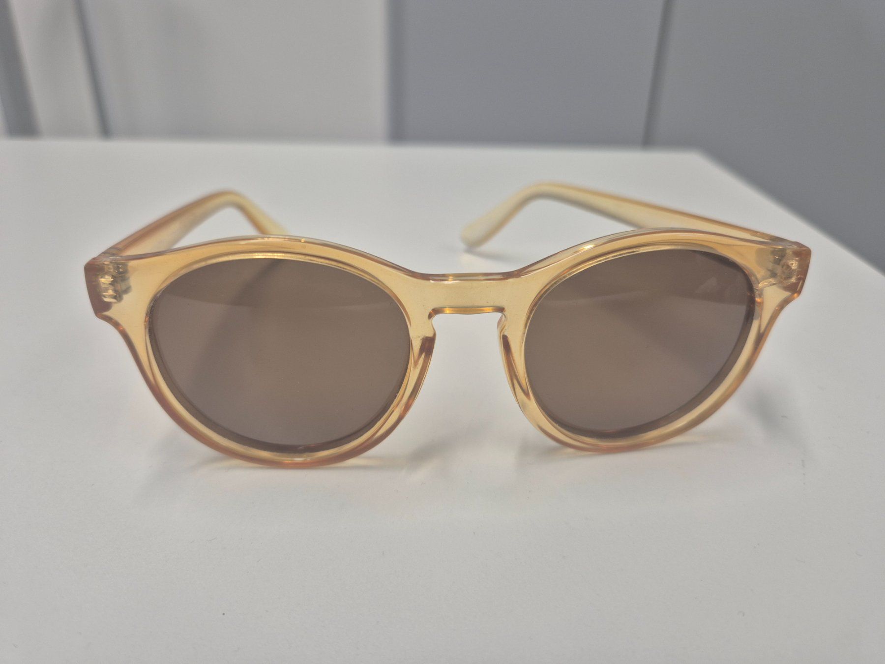 Occhiali & Lenti: Sonnenbrille transparent orange braune Gläser – Usato da Luzern venduto da lupol_Verwertungen