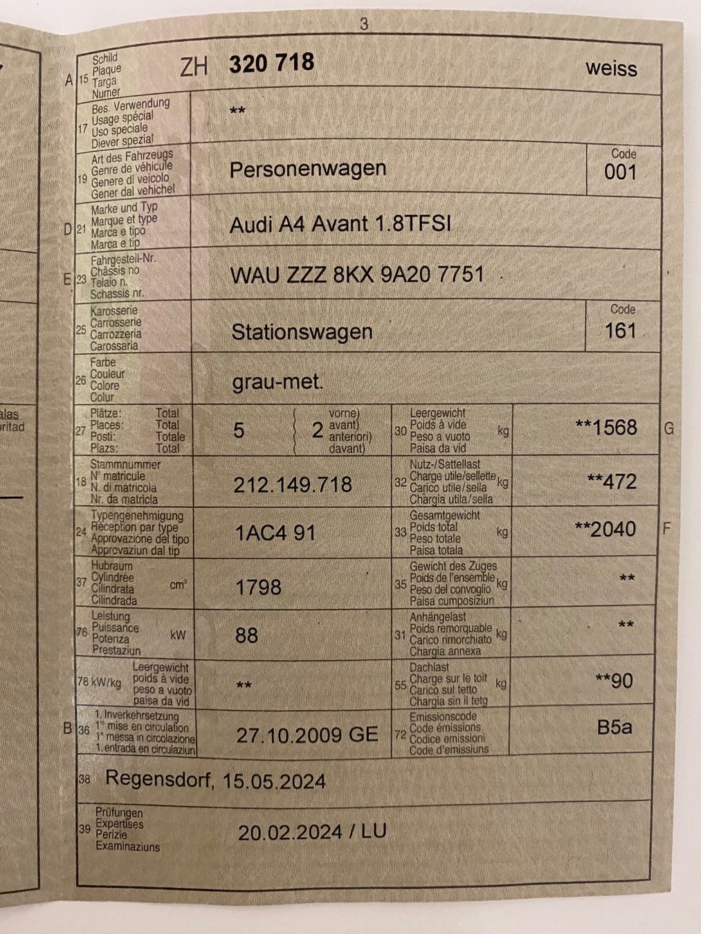 Audi Automobili: Audi A4 1.8 TFSI – Usato da Zürich venduto da Simodo 9