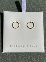 Neue runde Ohrstecker 925er Sterling Silber vergoldet