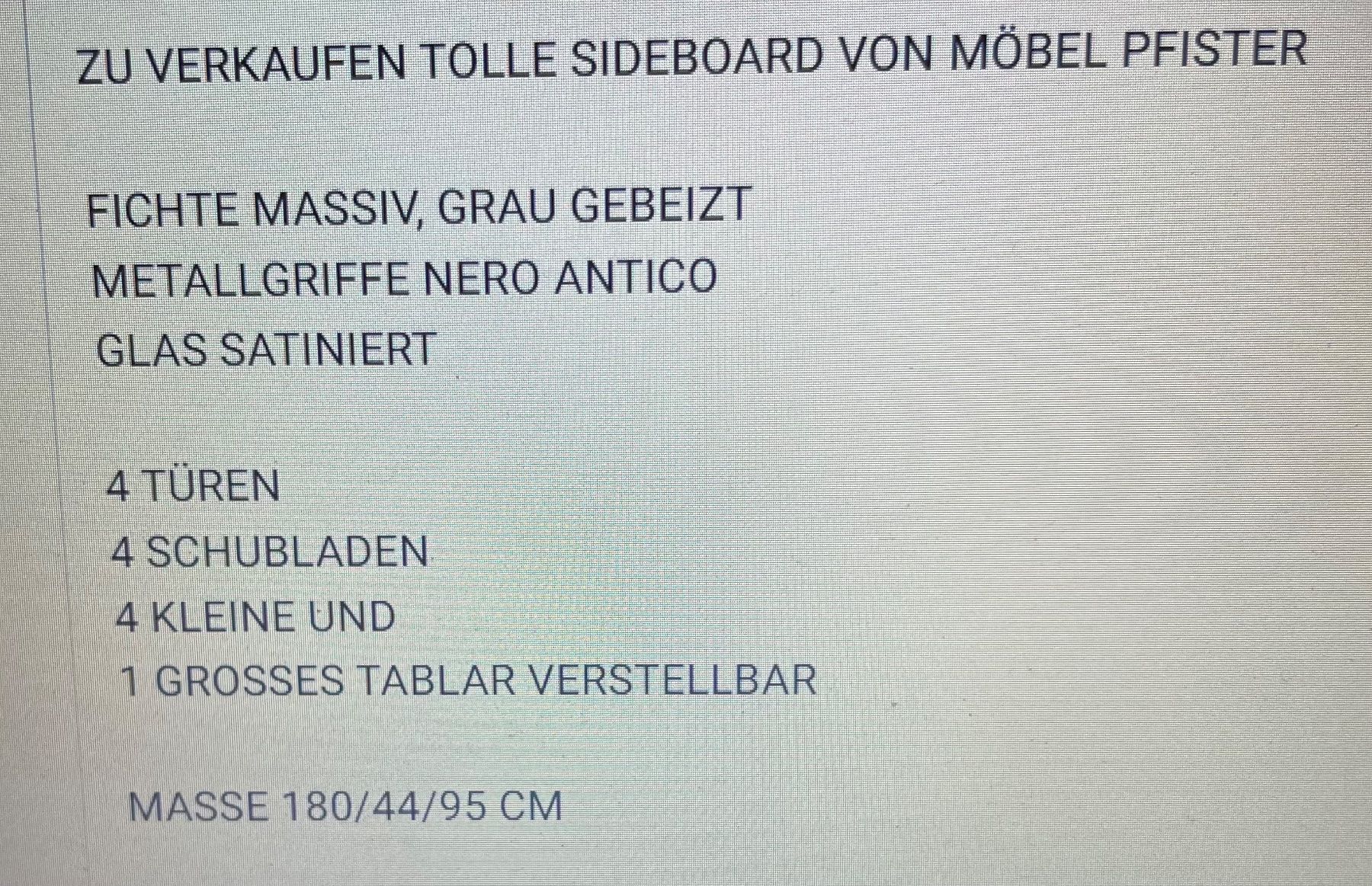 Pfister Cassettiere: WUNDERSCHÖNE SIDEBOARD VON MÖBEL PFISTER – Usato da Chur venduto da churerli 2