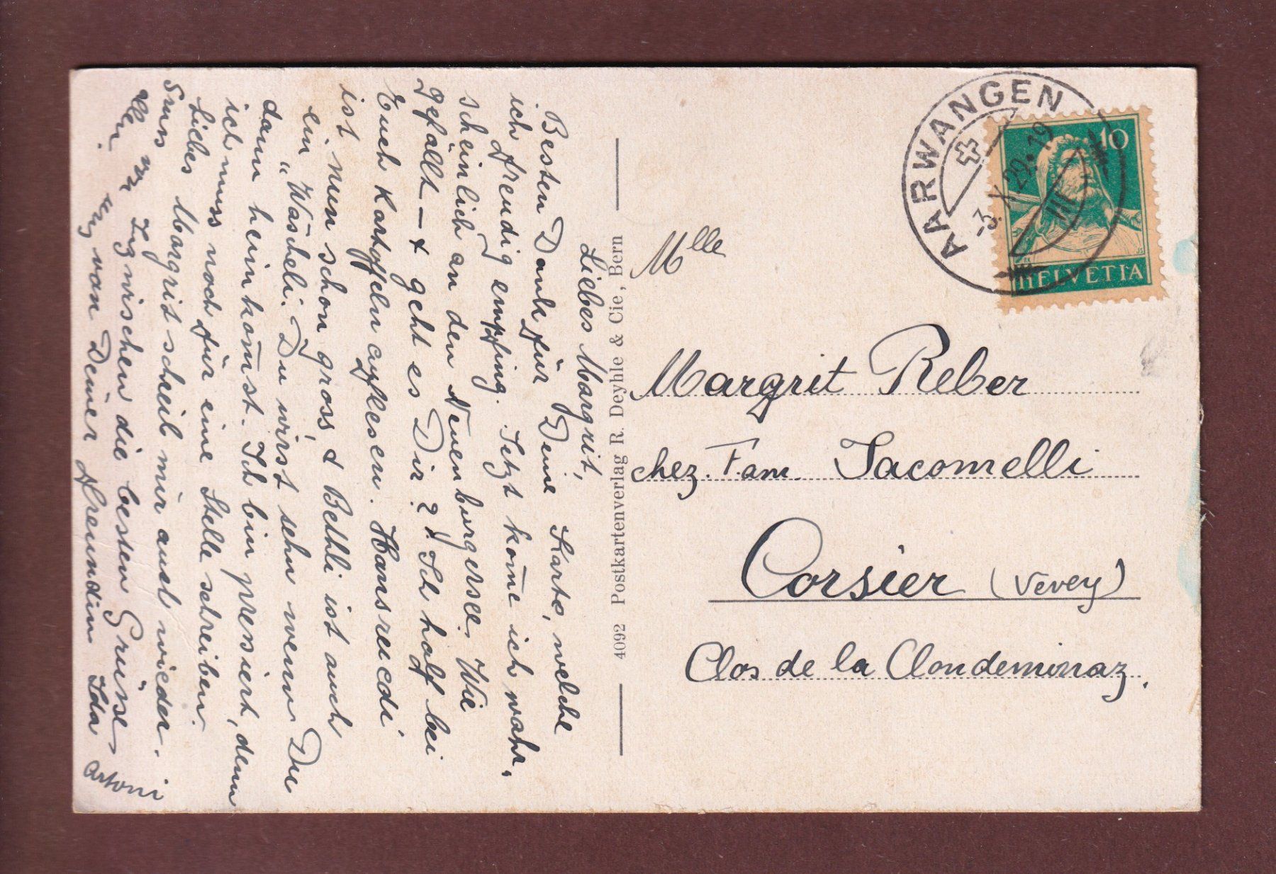 Ansichtskarten: SCHLOSS AARWANGEN – Gebraucht aus Pully von nicecards 1