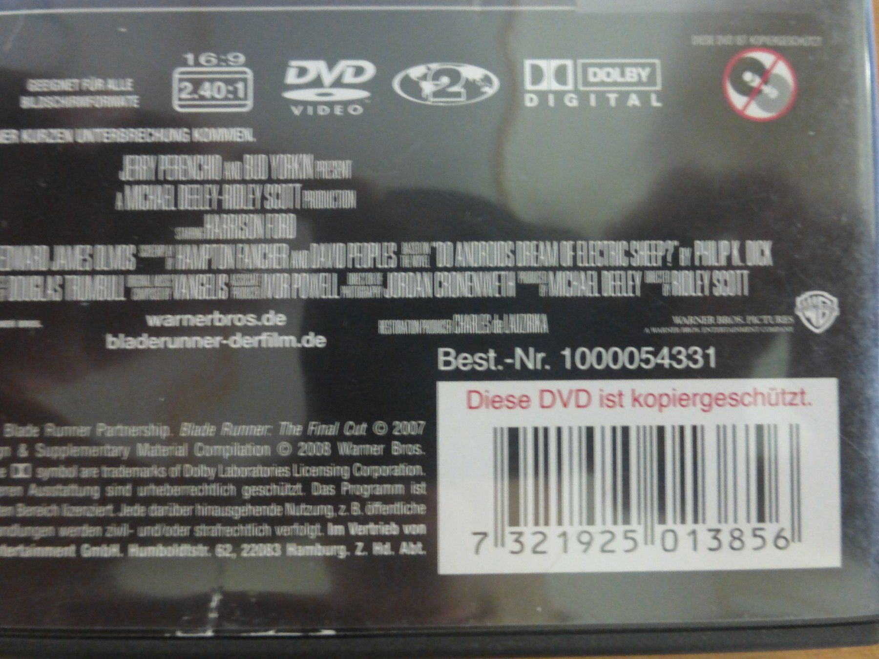 Alle DVDs: Blade Runner Final Cut Sci Fi Ridley Scott DVD – Gebraucht aus Zumikon von psisound 4