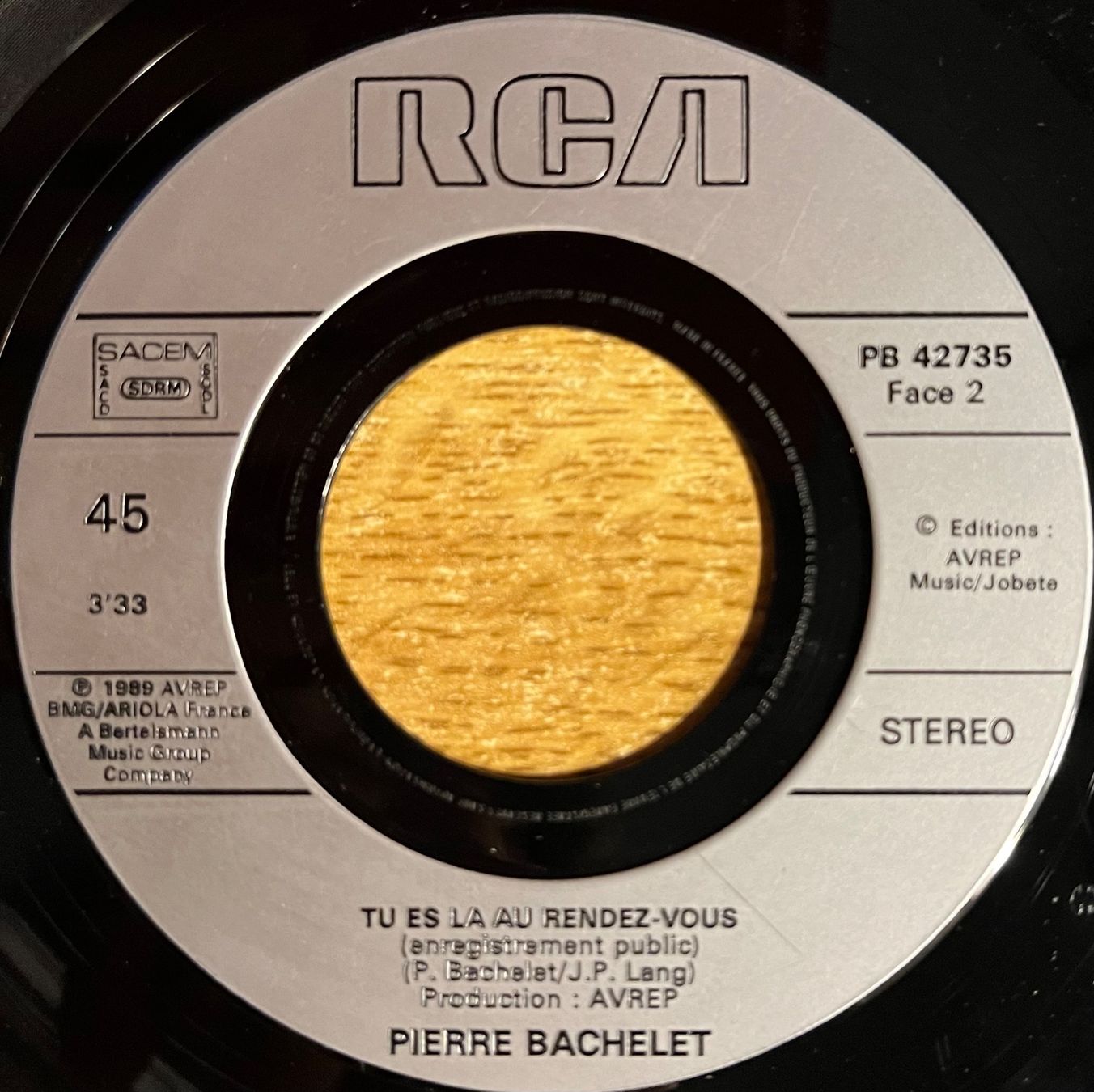 Dischi in vinile: PIERRE BACHELET - TU ES LÀ AU RENDEZ-VOUS – Usato da Bussigny venduto da vinyl-pas-cher 3
