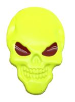 3D Totenkopf Aufkleber Augen Leuchtgrün Grün Sticker Badge