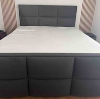 Boxspringbett grau mit Kopfteil gute Zustand 180x200cm