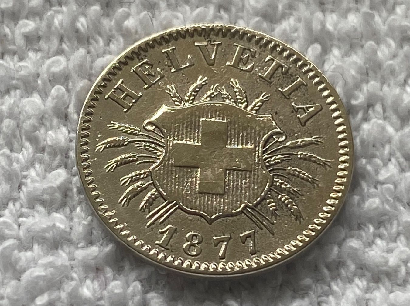 Tutti le monete: 5 centimes/rappen 1877 – Usato da Nyon venduto da Ilmi09