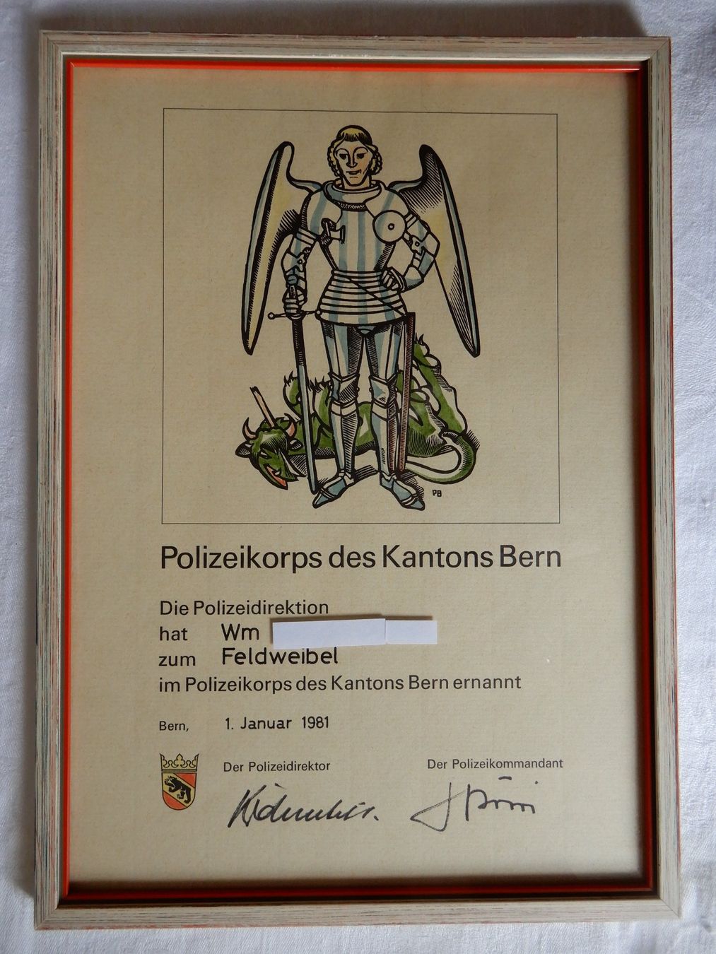 Uniformi: POLIZEI Kt. BERN Beförderungsurkunden – Usato da Senèdes venduto da Mutzli52 1