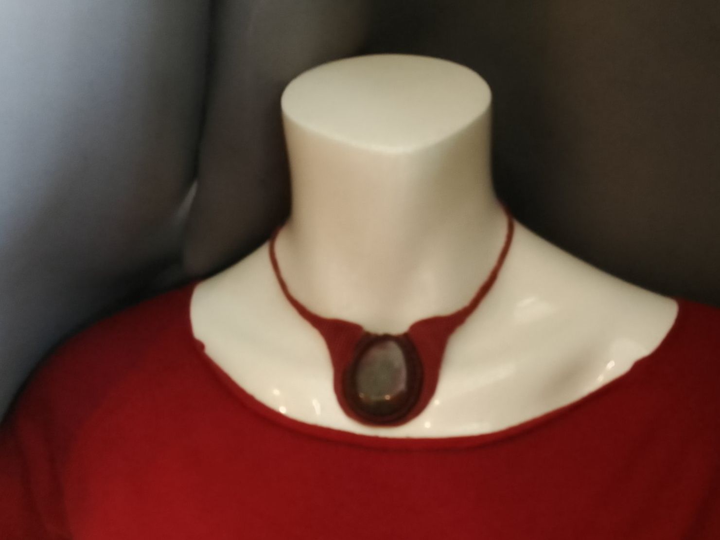 Catenine: handgemachte Makramee Kette / Collier mit Heliotrop – Nuovo (secondo la descrizione) da Pfäffikon ZH venduto da Emporos_42 2