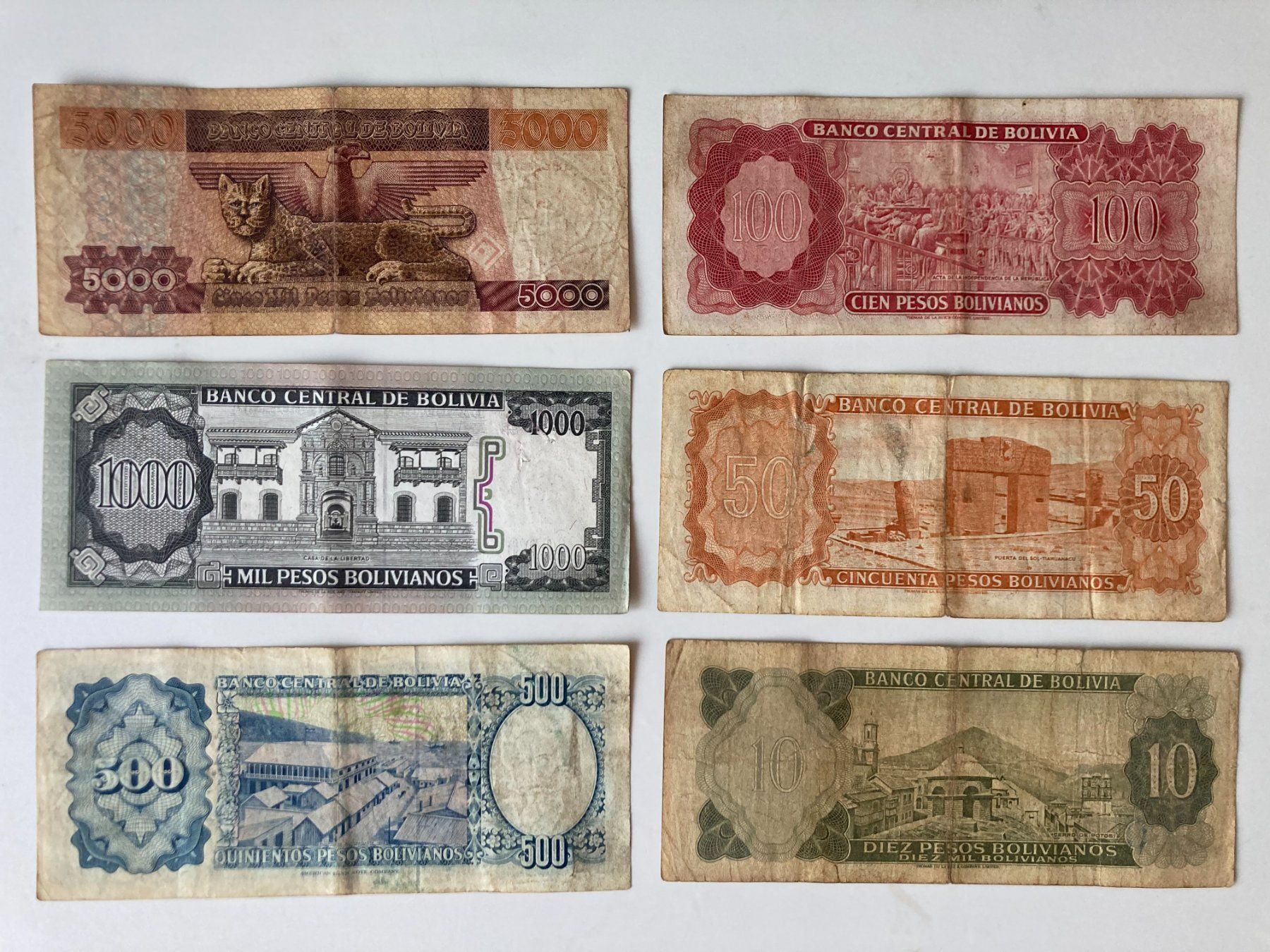 Banconote: Alte Banknoten Bolivia Sammlung – Usato da Anglikon venduto da papa701 1