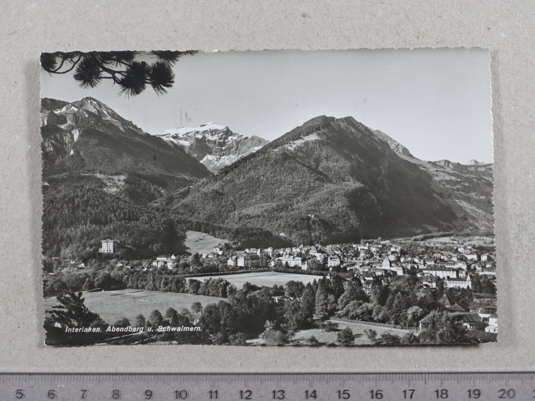 Cartoline postali: Interlaken, Abendberg, Schwalmern, 1950 – Usato da Lenzburg venduto da fh1