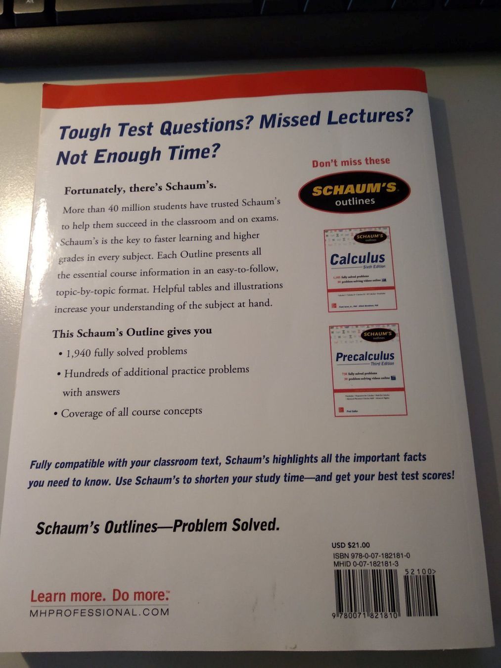 Libri: Schaum's College Algebra 4th Edition – Usato da Luzern venduto da phi_89 1
