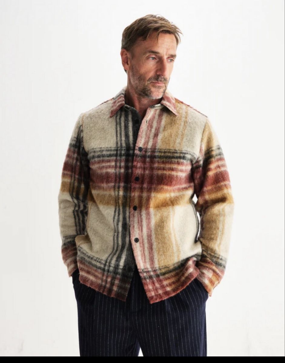 Vestes: Natural And Multicolour Check Wool Overshirt  – Neuf (Voir description) à Schlieren par James1010 5