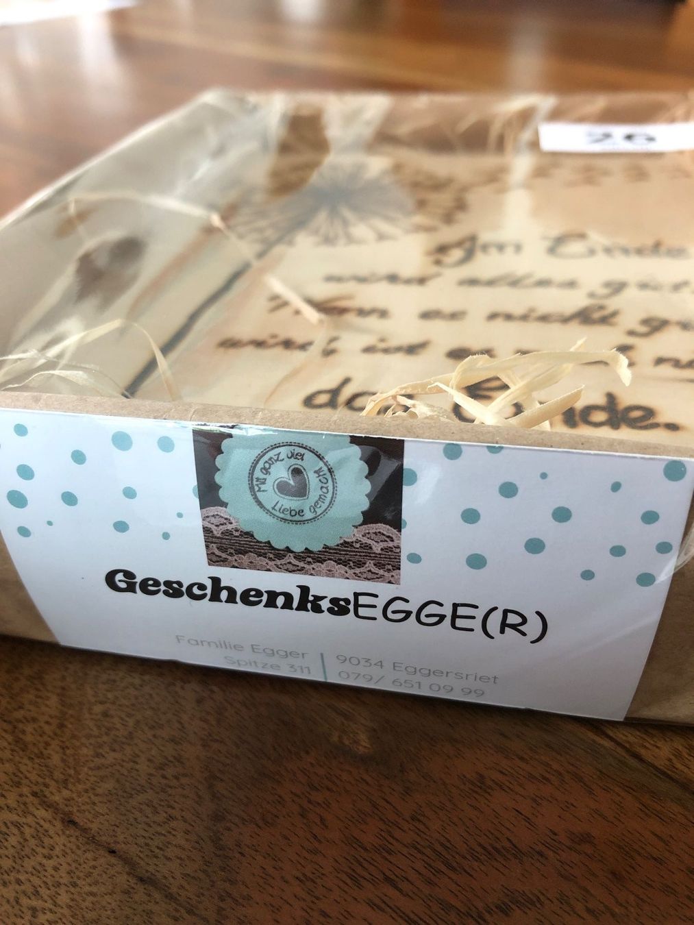 Tutte le decorazioni: Holzbild "Alles wird gut" Geschenkidee Deko Brandmalerei neu – Nuovo e nell'imballaggio originale da Andwil SG venduto da schmei 1