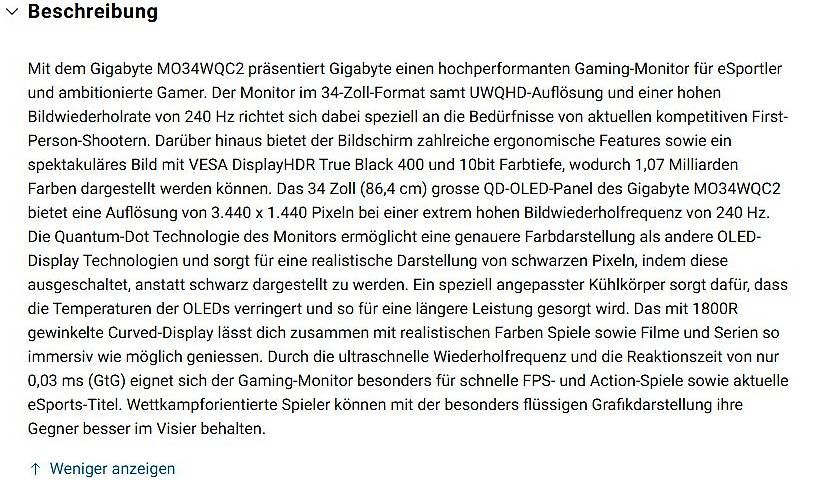 Monitor: Gigabyte MO34WQC2 EK – Usato da Arch venduto da Alino 2