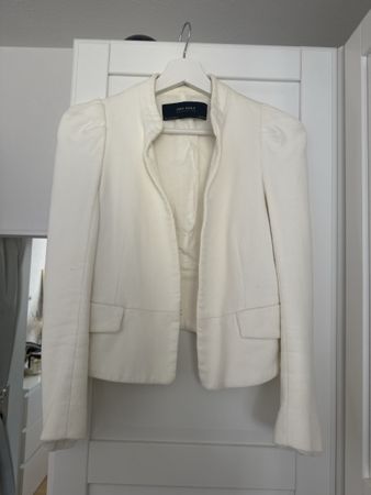Zara Basic: Elegante weiße Jacke, Größe S