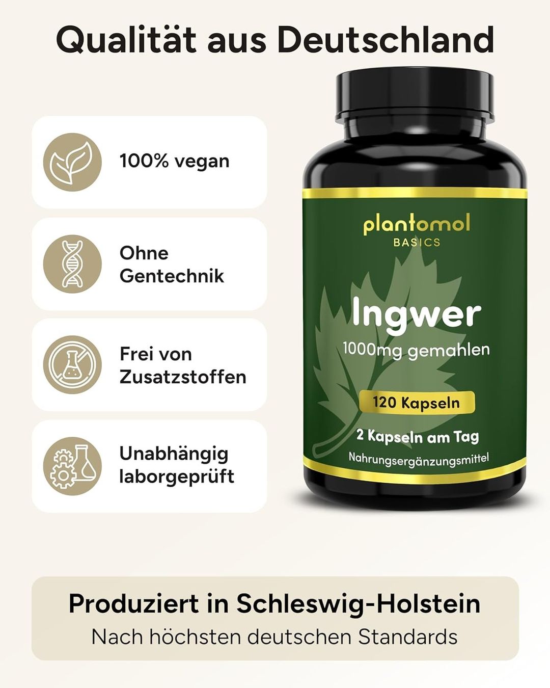 Cibi & Specialità: Ingwer Kapseln 1000mg 2 Monate Vorrat – Nuovo e nell'imballaggio originale da Suhr venduto da SchnapperCH 5