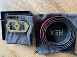 Wendegürtel Hex Tie rot schwarz