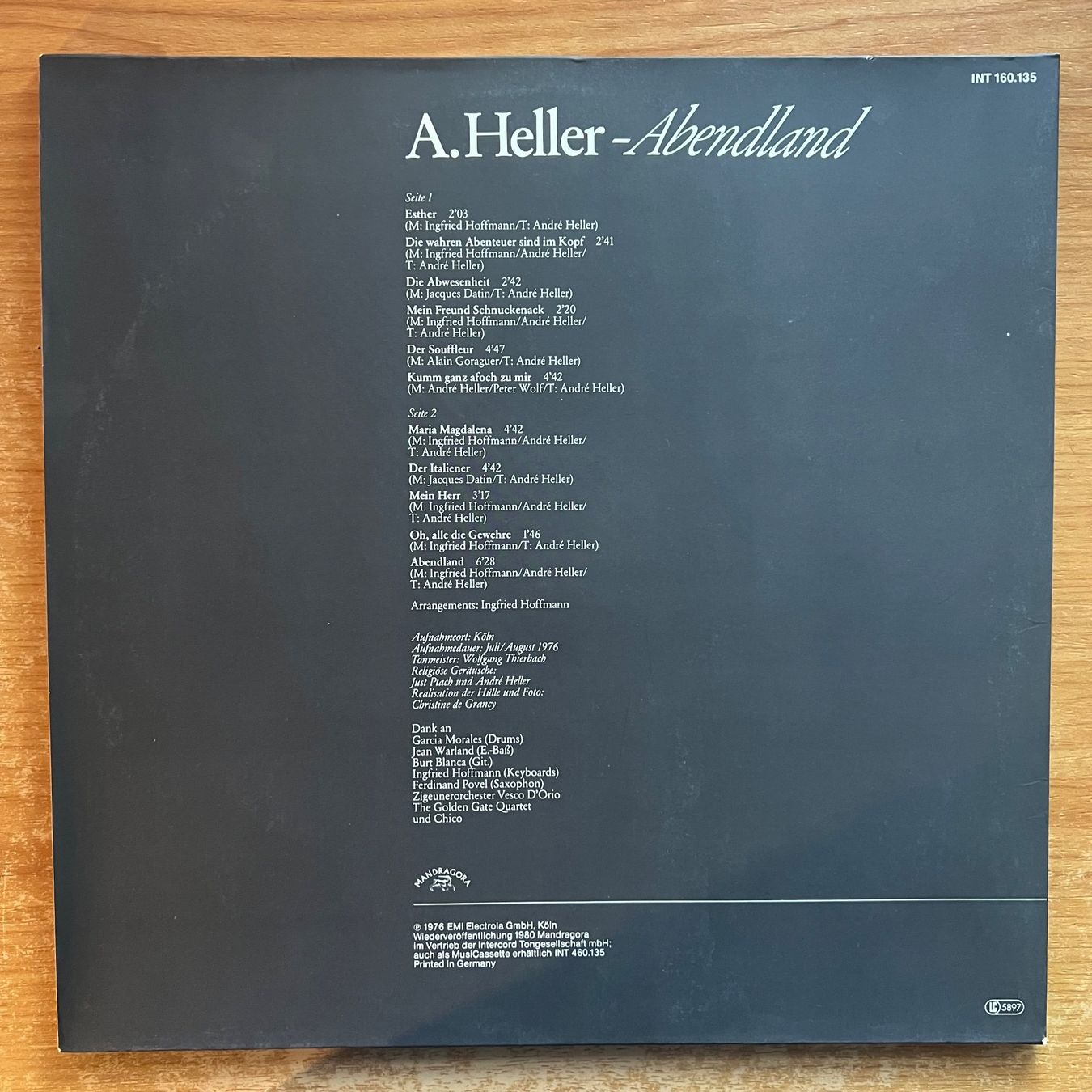 Vinyles: André Heller - Abendland / D-Press. 1980 - Nice Copy – D'occasion à Gais par soundcave57 1