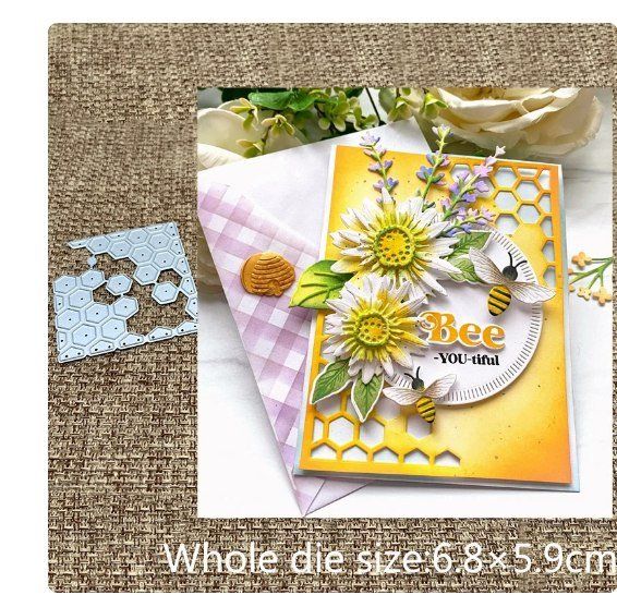Waben-Metall-Stanzschablonen Set - 16-teilig Für Scrapbooking & Kartenbasteln